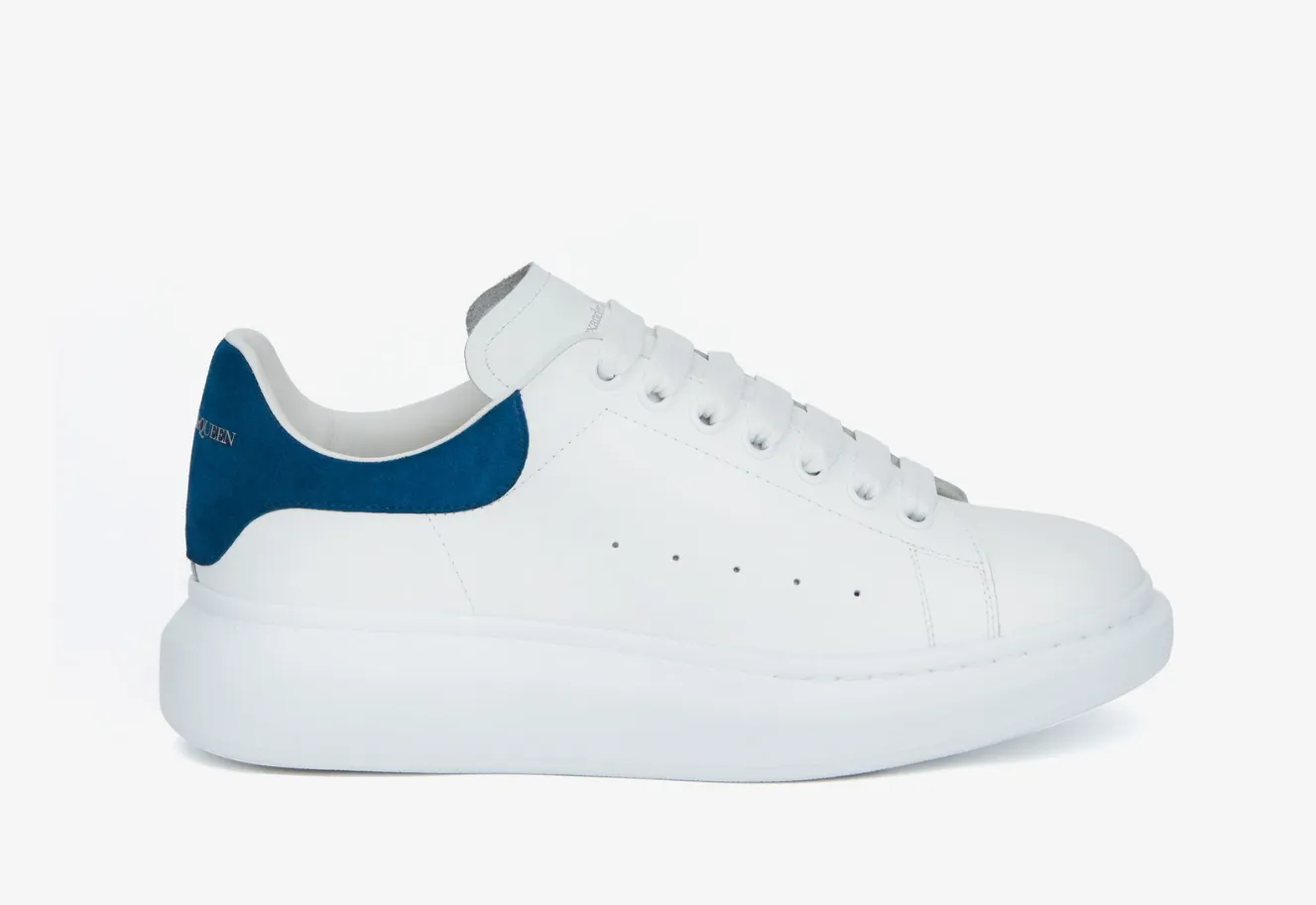 Alexander Mcqueen Men's Oversized Sneaker in White/paris Blue - beetsneakers