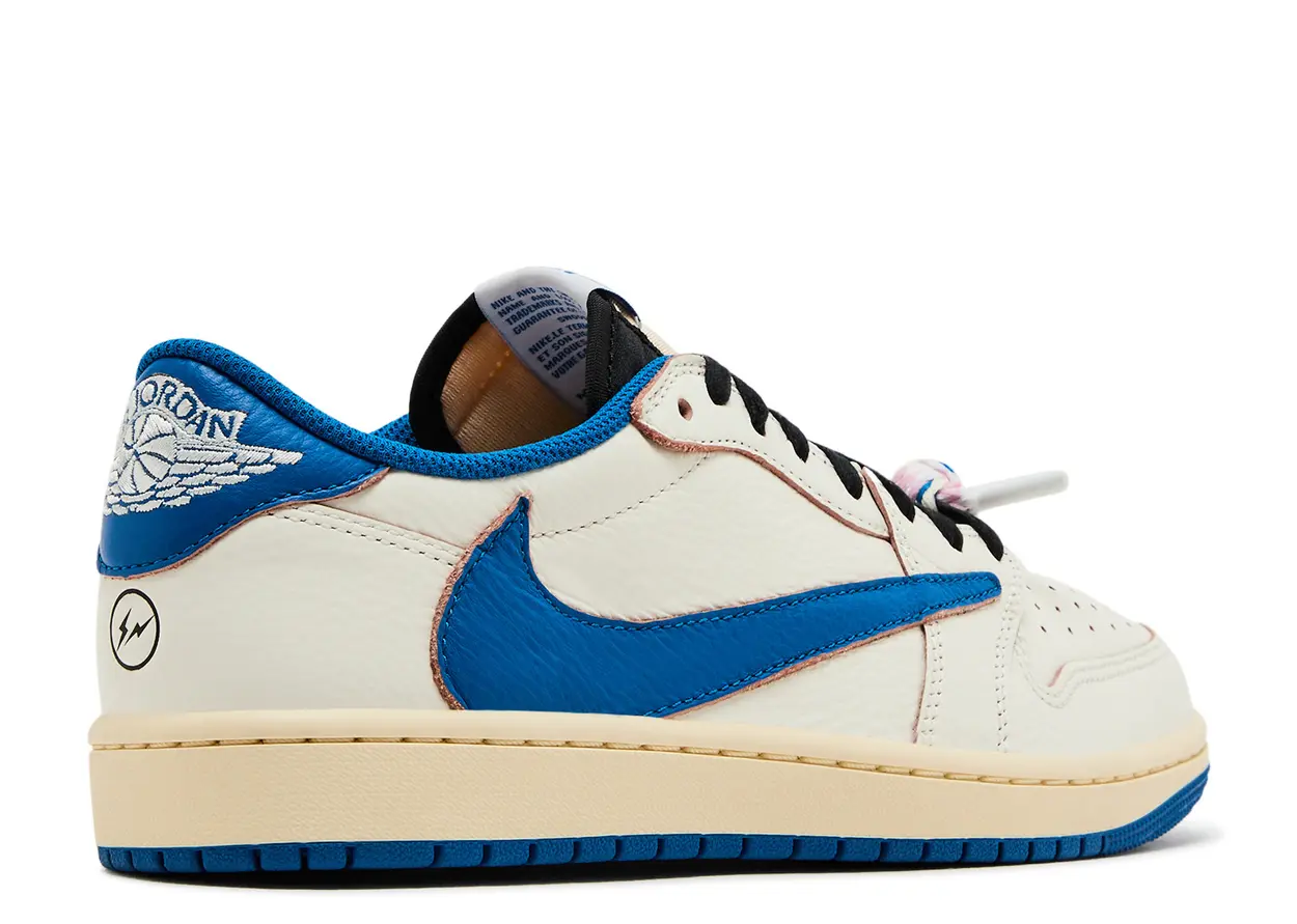 Jordan 1 Retro Low OG SP Fragment x Travis Scott Sail Military Blue - beetsneakers