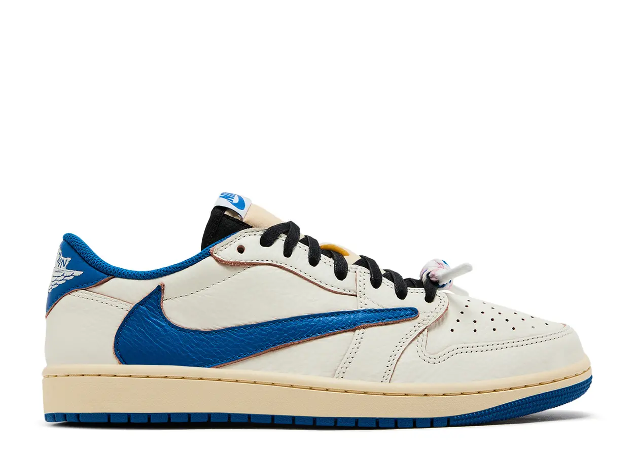 Jordan 1 Retro Low OG SP Fragment x Travis Scott Sail Military Blue - beetsneakers