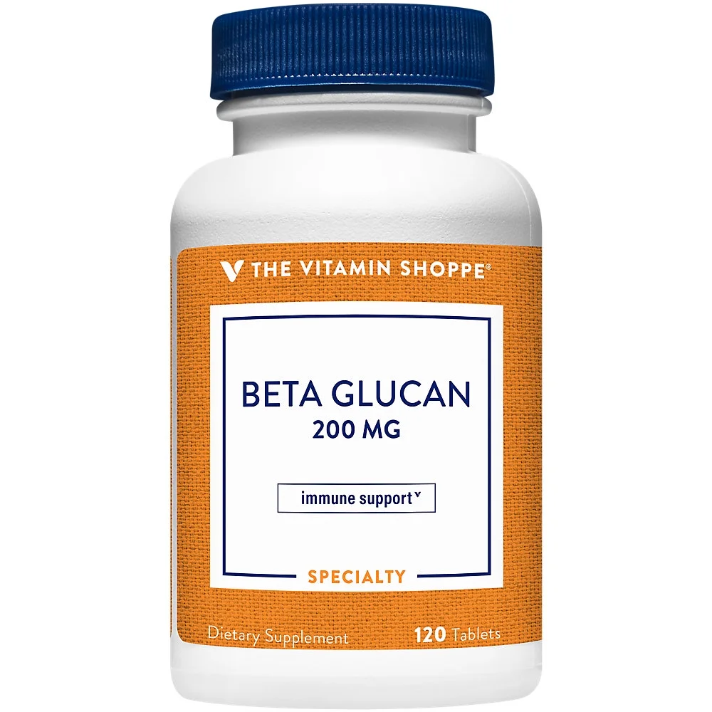 The Vitamin Shoppe Beta 1,3 Glucans 200MG, Immune Support (120 Tablets)