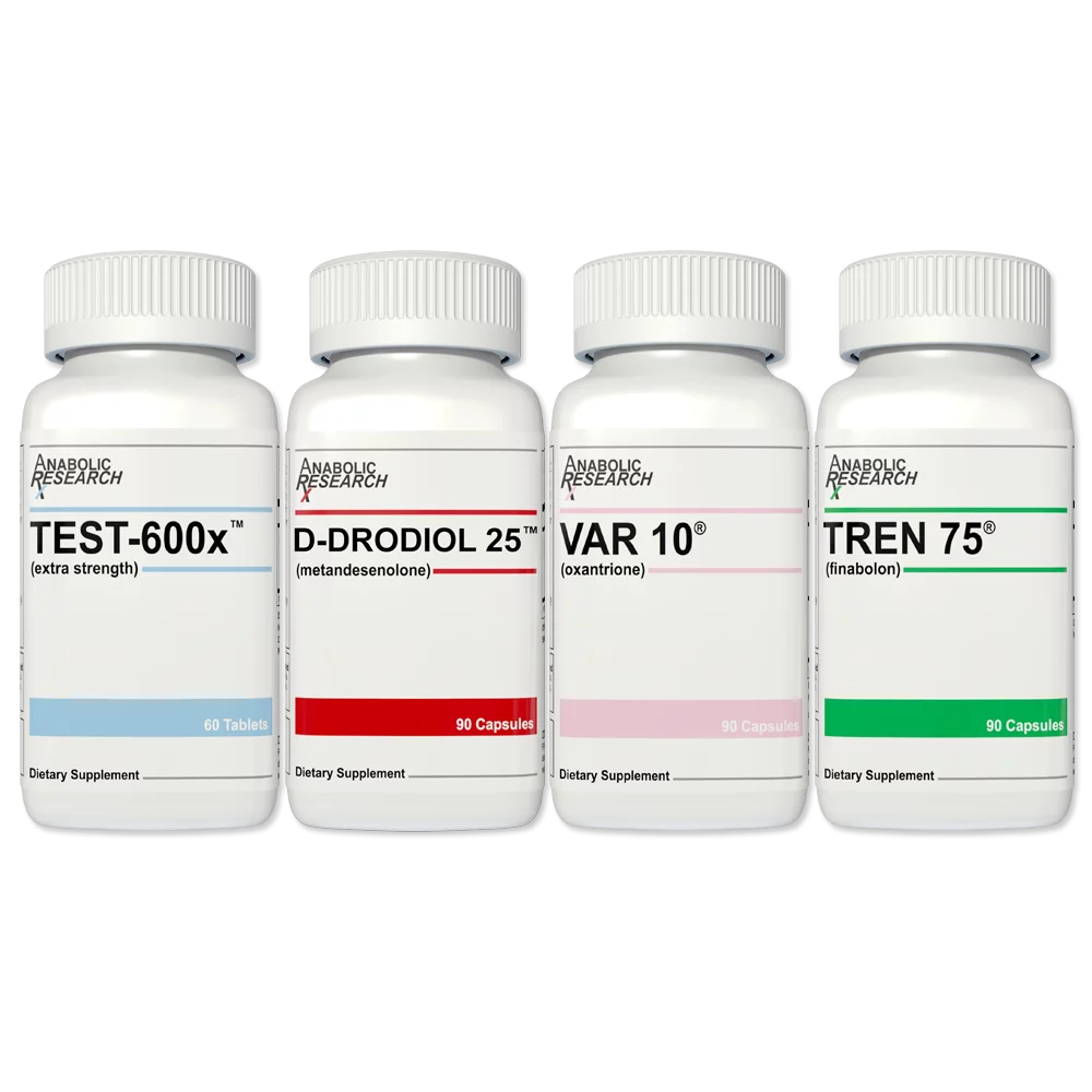 Anabolic Research Strength Stack - Test-600x, Deca 200, Var 10, and Tren 75 - 1 Month Supply