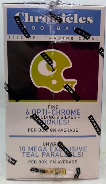 NFL 2020 Chronicles Football Trading Card MEGA Box (10 Packs, Exclusive Vertex Rookies, 0116)
