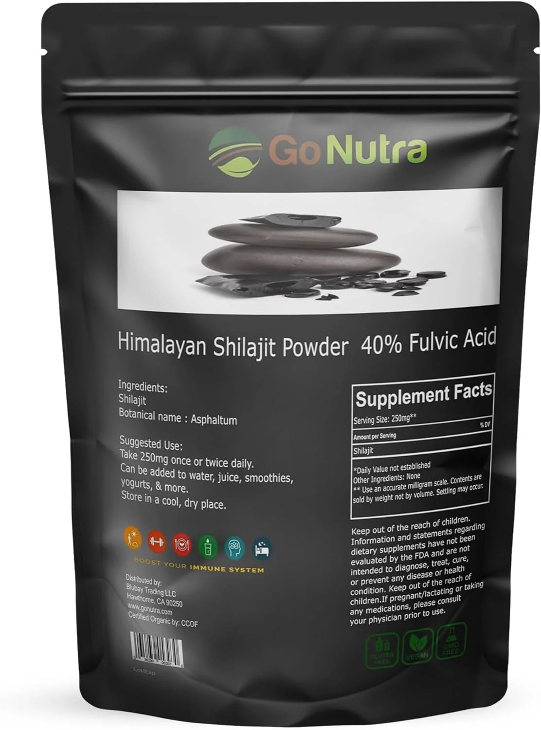 Shilajit Powder Pure Himalayan Shilajit 40% Fulvic Acid Trace Minerals - 4oz.
