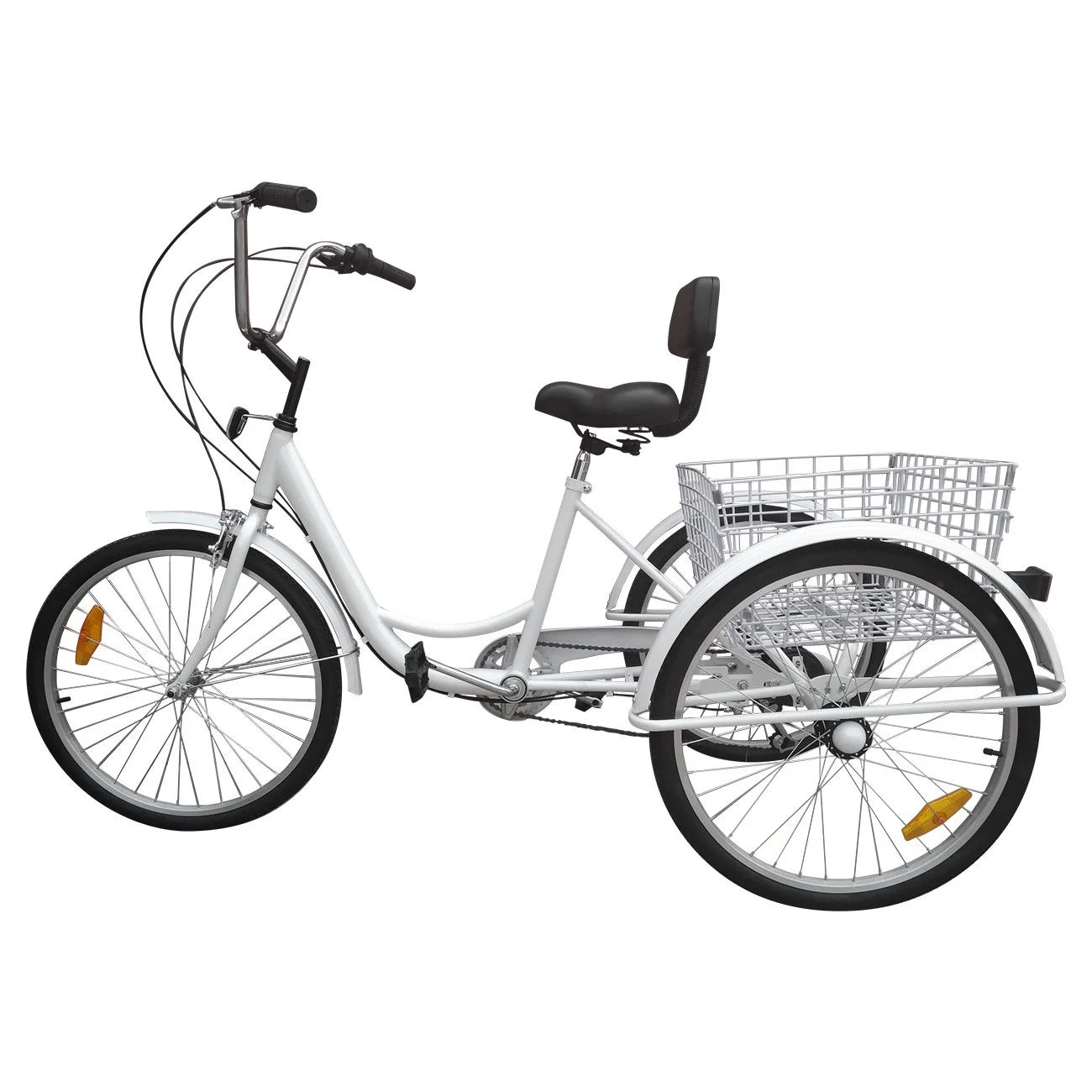 2Days Delivery 24 Adult 7-Speed 3-Wheel Tricycle Cruise Bike Bicycle With Basket