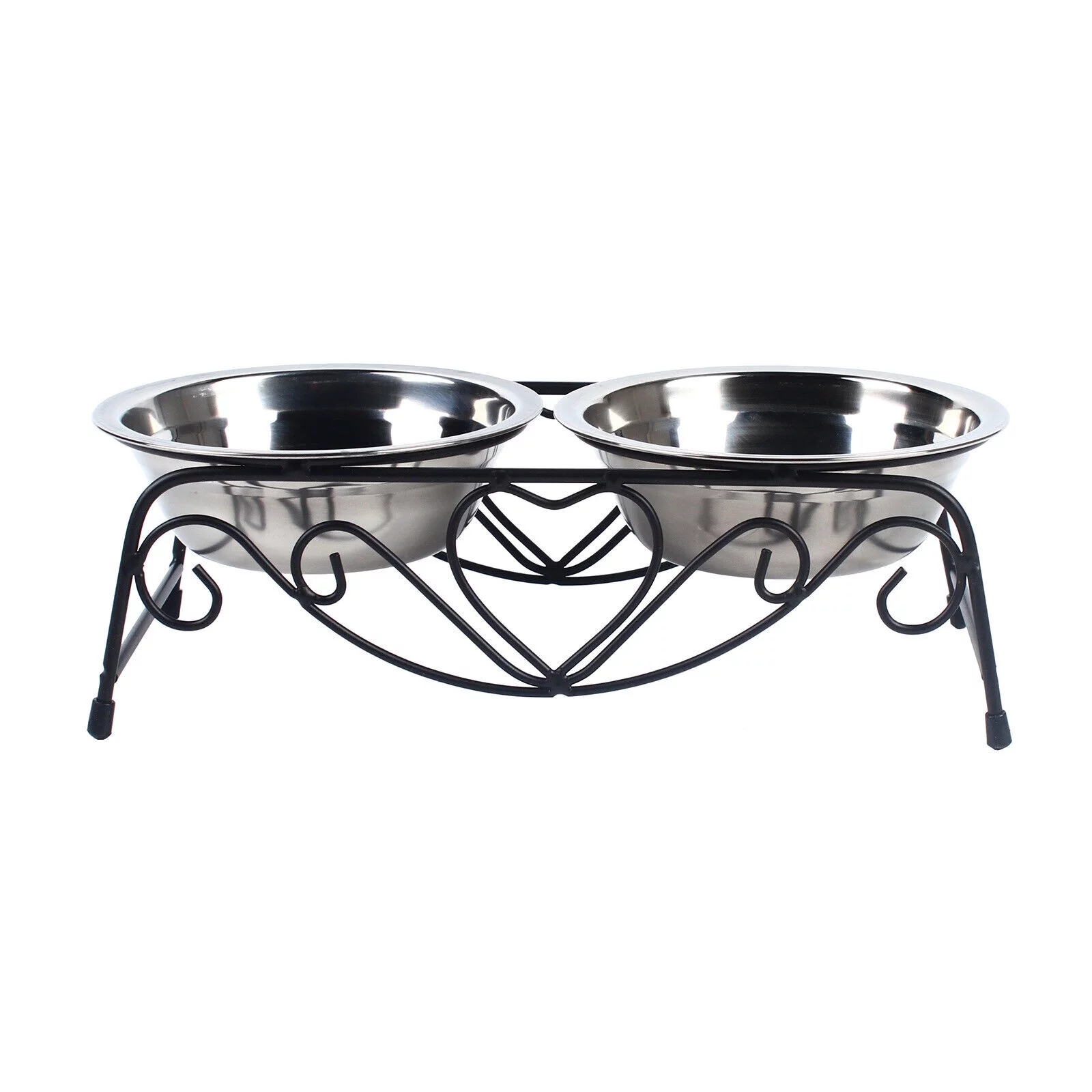 Double Bowl Cat Feeder Elevated Raised Feeding Food Water Pet Dishes 13CM