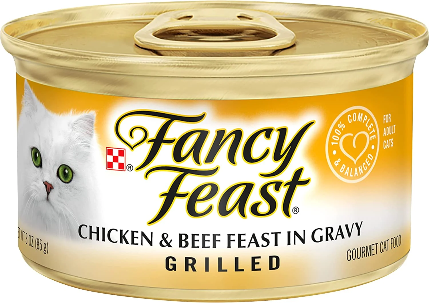Fancy Feast Grilled Chicken & Beef Feast in Gravy Adult Wet Cat Food, 3 OZ (Pack of 24)