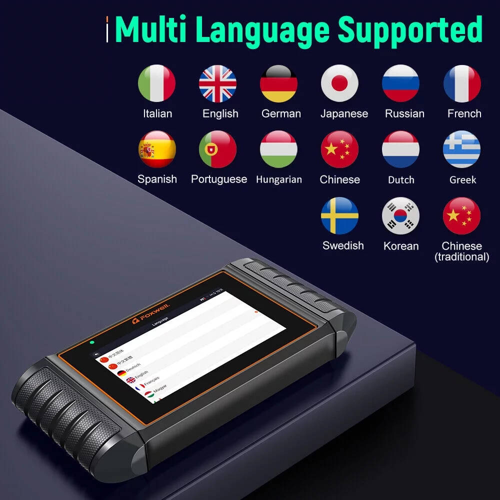 Foxwell NT706 OBD2 Scanner Transmission SRS ABS Engine Code Reader Automotive Diagnostic Tool Full OBDII Functions Live Data Turn off MIL OBDII EOBD Car Scanner Auto VIN Andorid 9.0 5.5'' Touchscreen
