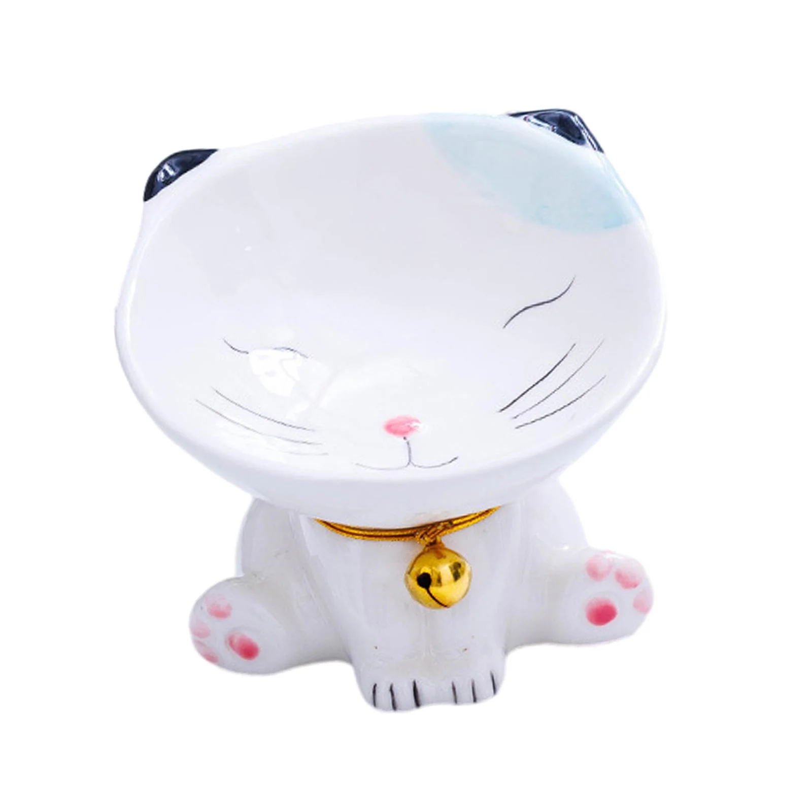 FITYLE Ceramic Cat Bowls Cat Feeding Bowls Anti Slip ,Water Bowl ,Tilted Elevated Cat Food Bowl,Cat Feeder for Puppy Indoor Cats Pet C