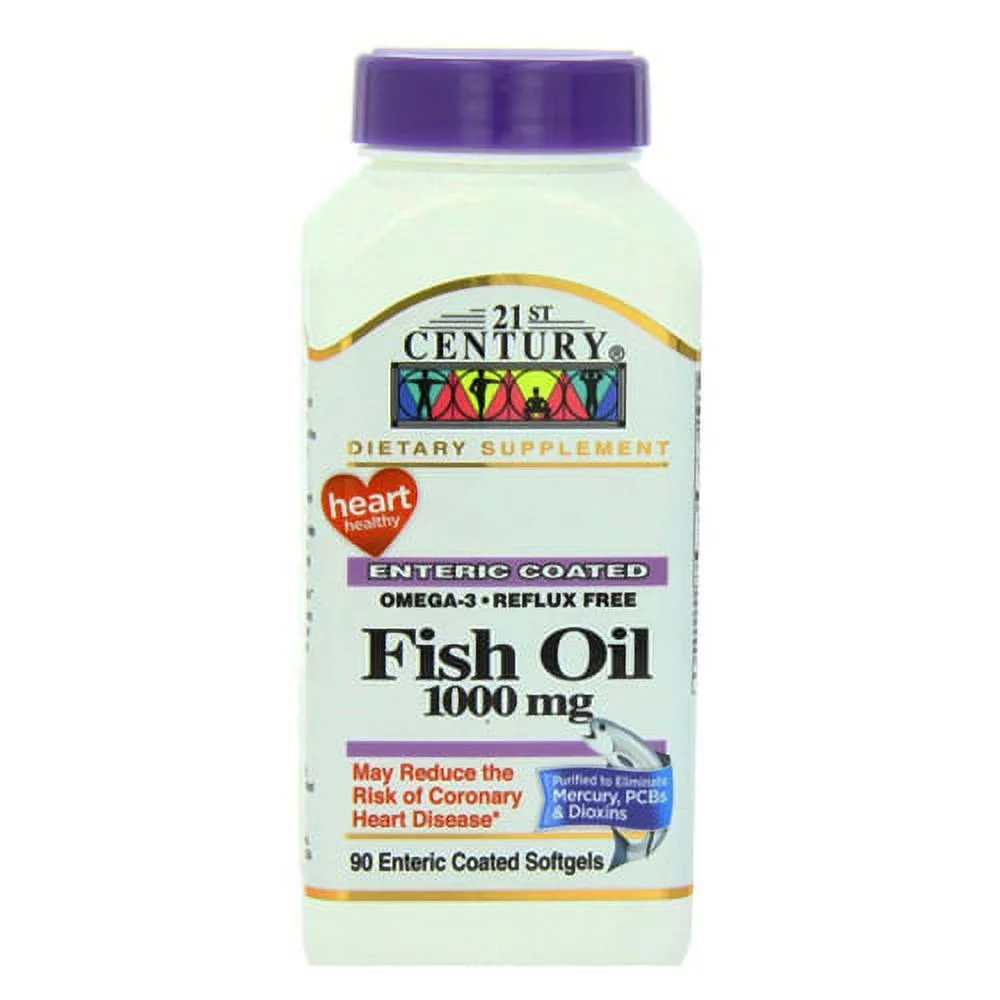 21St Century Fish Oil 1000 Mg Enteric Coated Softgels - 90 Ea, 6 Pack