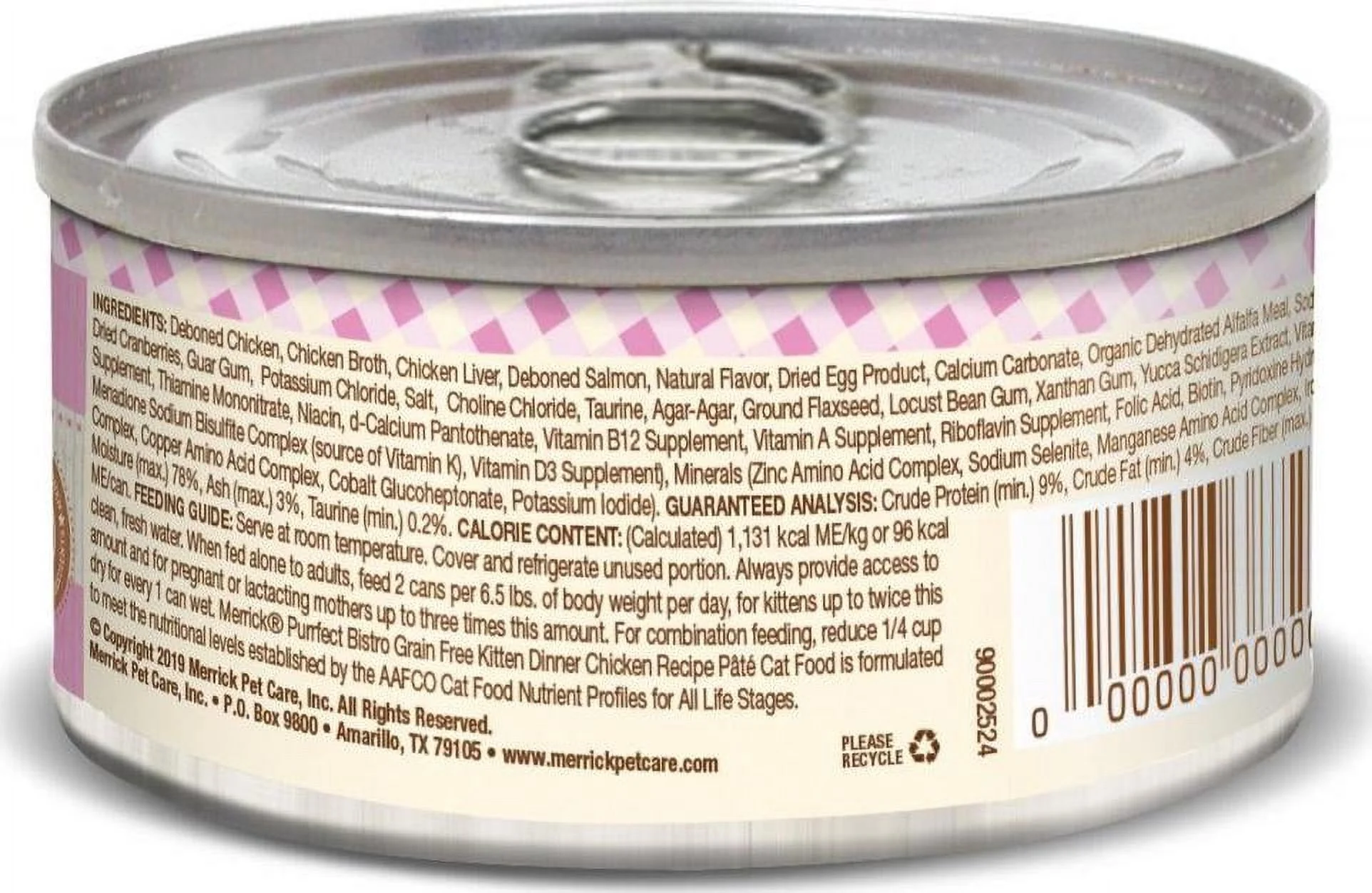 Merrick Purrfect Bistro Grain Free Pate Kitten Dinner Canned Cat Food 5.5oz, case of 24