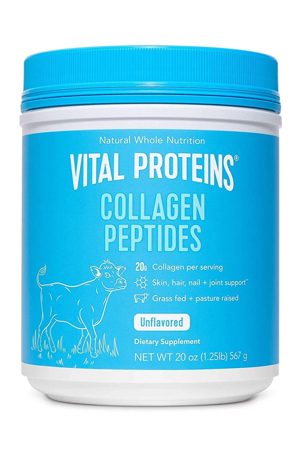 Vital Proteins Unflavored Collagen Peptides, 20 oz with Bovine Hide Collagen Peptides