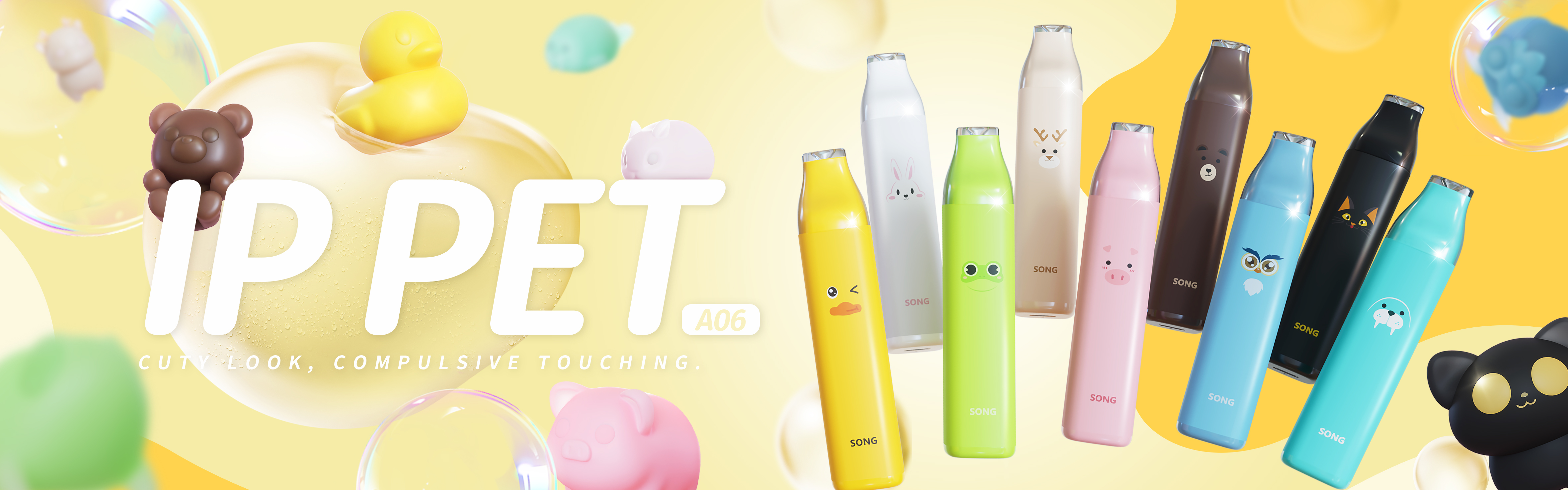 Disposable electronic cigarette IP PET SERIES A06 (Y808）/ Apricot appearance