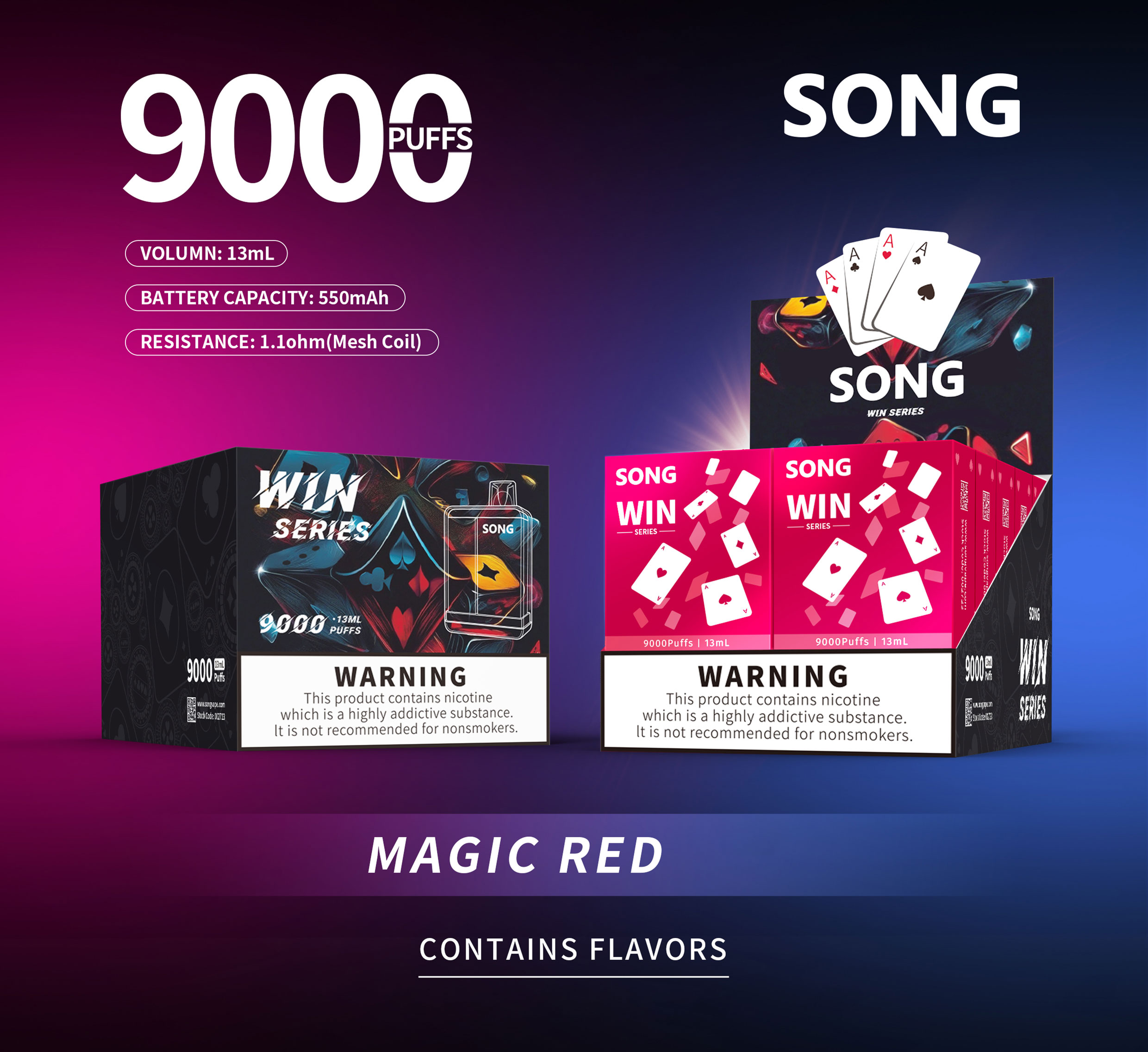 Disposable e-cigarette Poker series Y193C/ MAGIC RED