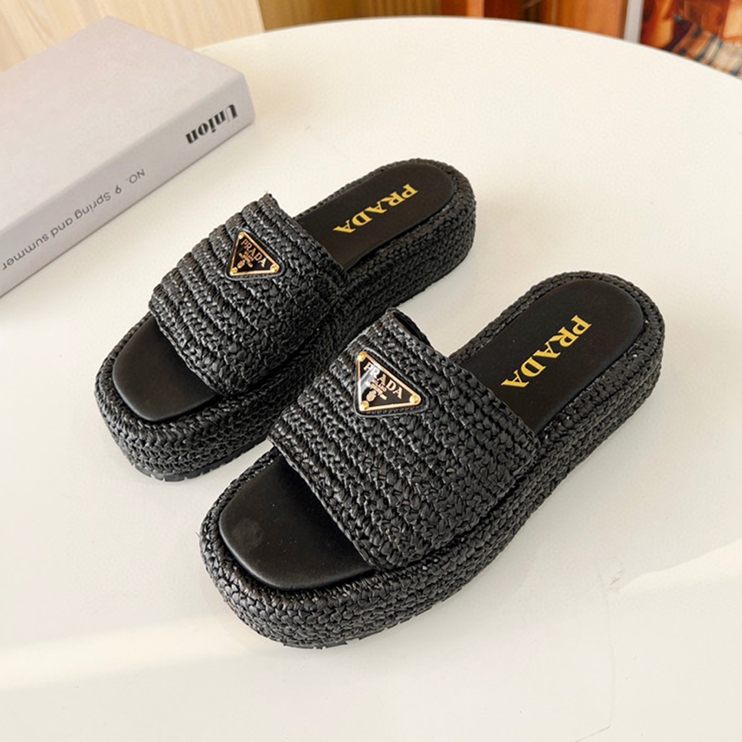 Prada-straw sandals