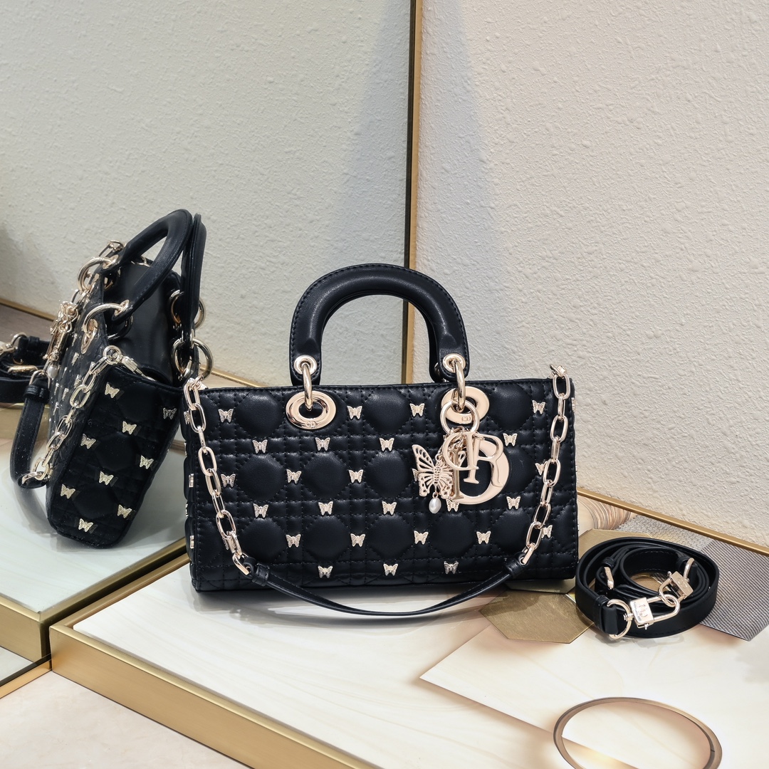 Dior-Butterfly Studded Toffee Bag