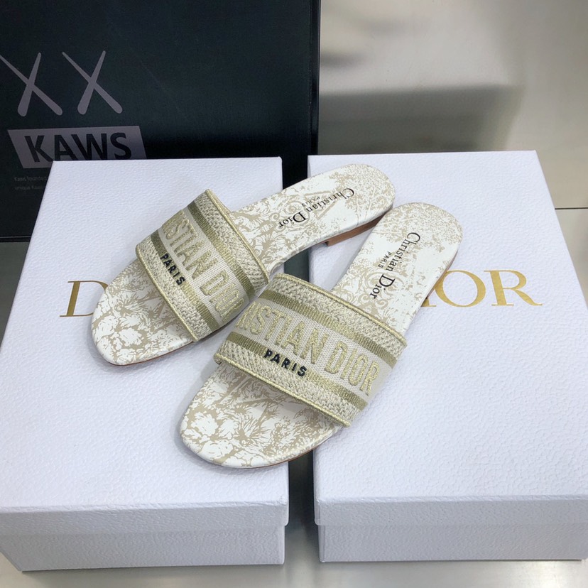 Dior-Embroidered flat sandals