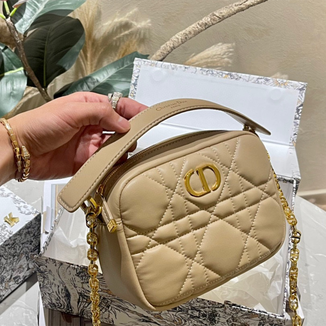 Dior-Caro Pearl Chain Camera Bag