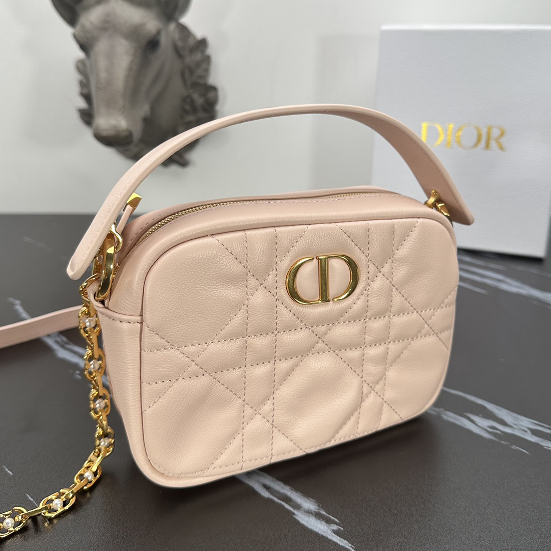 Dior-Caro Pearl Chain Camera Bag