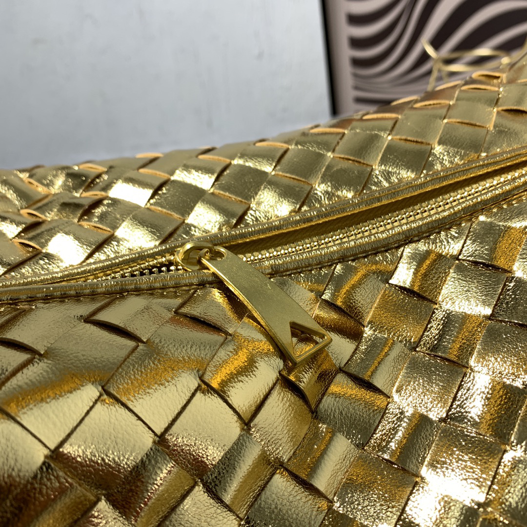 BV-Jodie Gold Woven Lambskin Bag