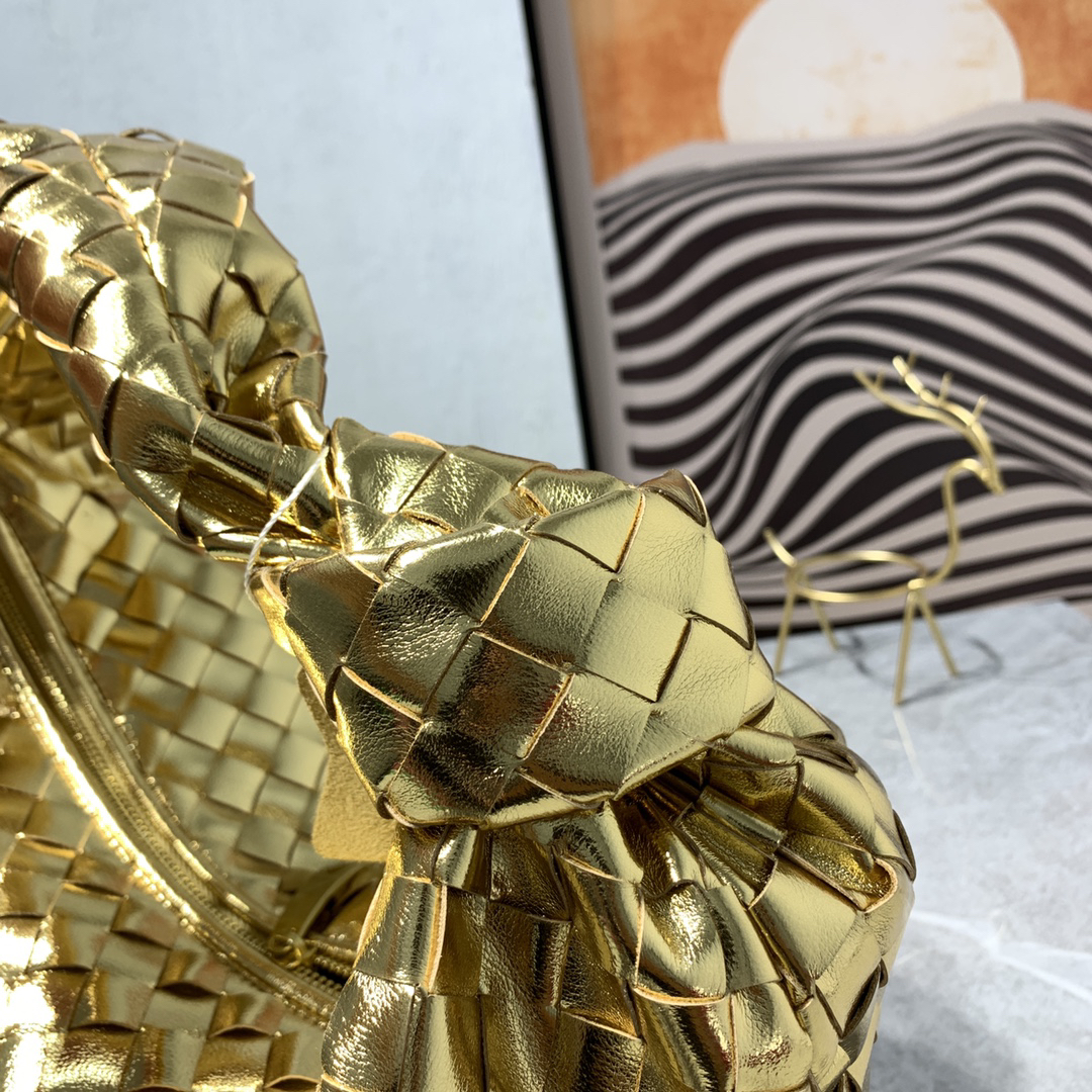 BV-Jodie Gold Woven Lambskin Bag