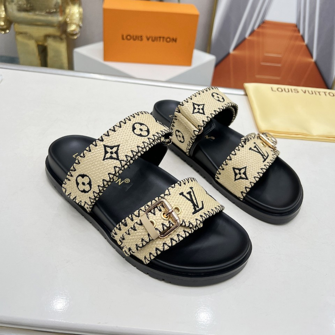 LV-Knitted Embroidered Slippers
