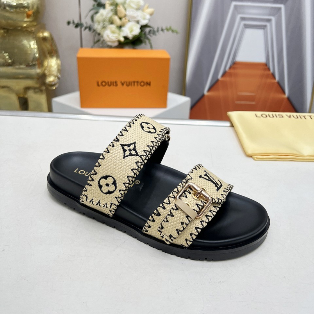 LV-Knitted Embroidered Slippers