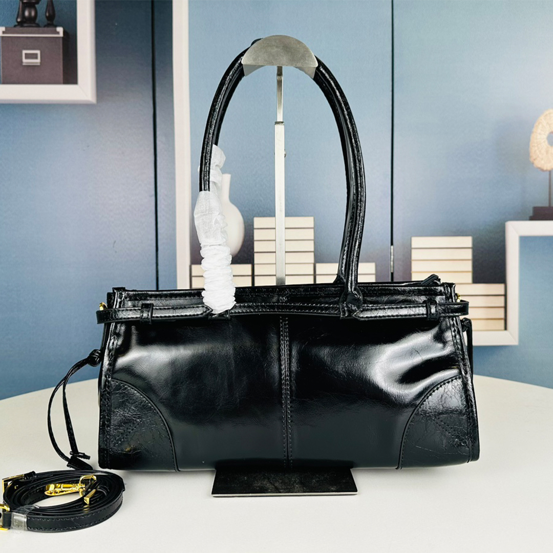 Prada-Vintage oil waxed leather handbag