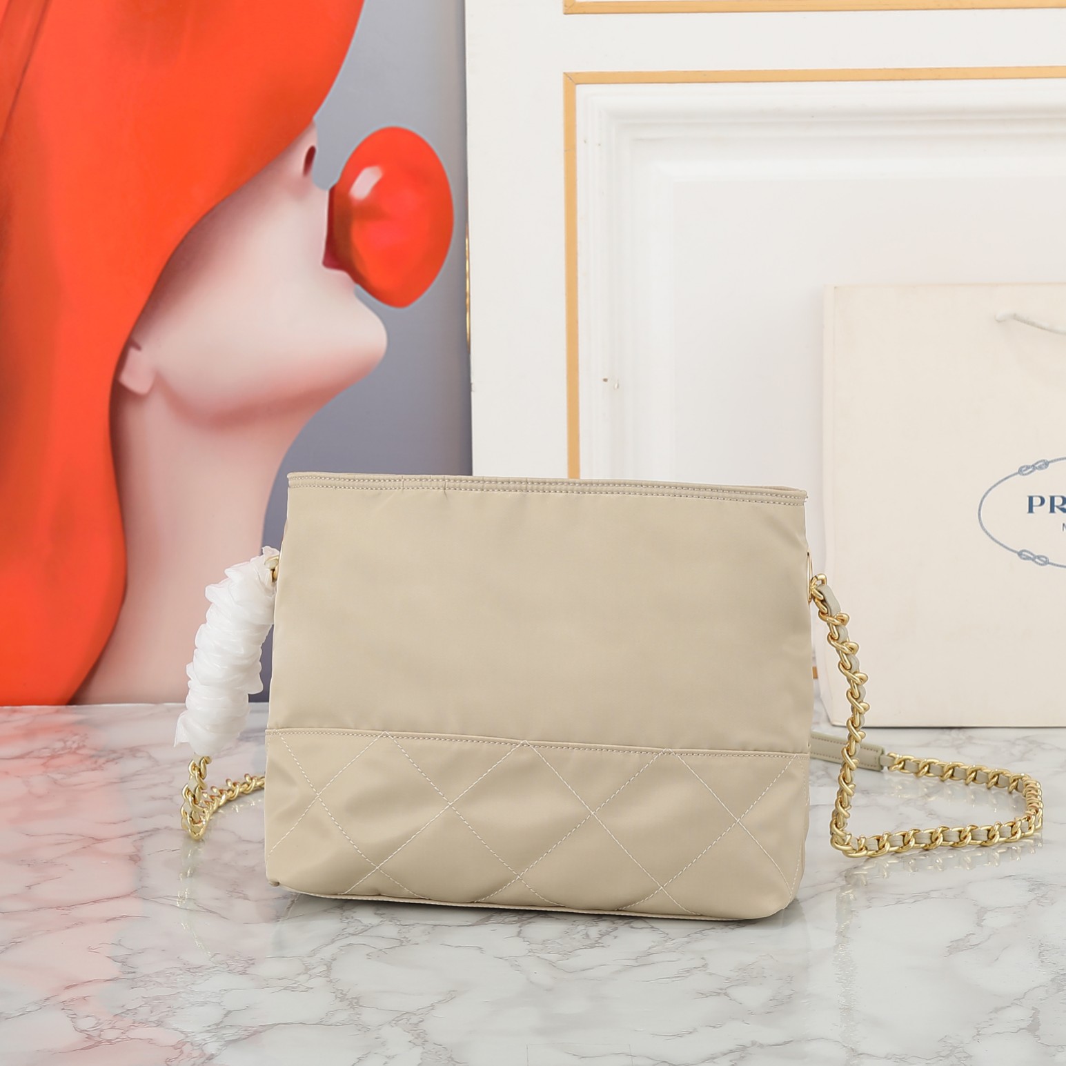 Prada-Nylon Lattice Crossbody Bag