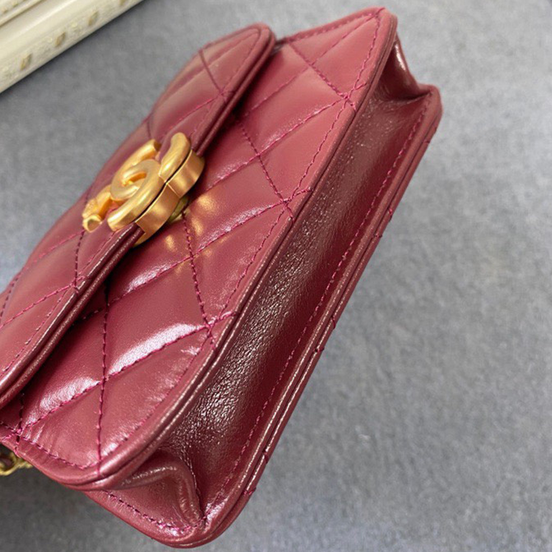 Chanel-Waxed Cowhide Bimetal Ball Mini Bag