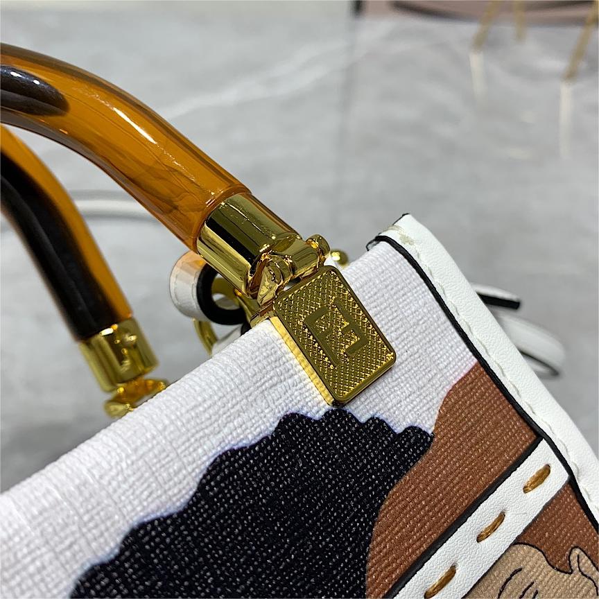 Fendi MM Sunshine Mini Fabric Handbag