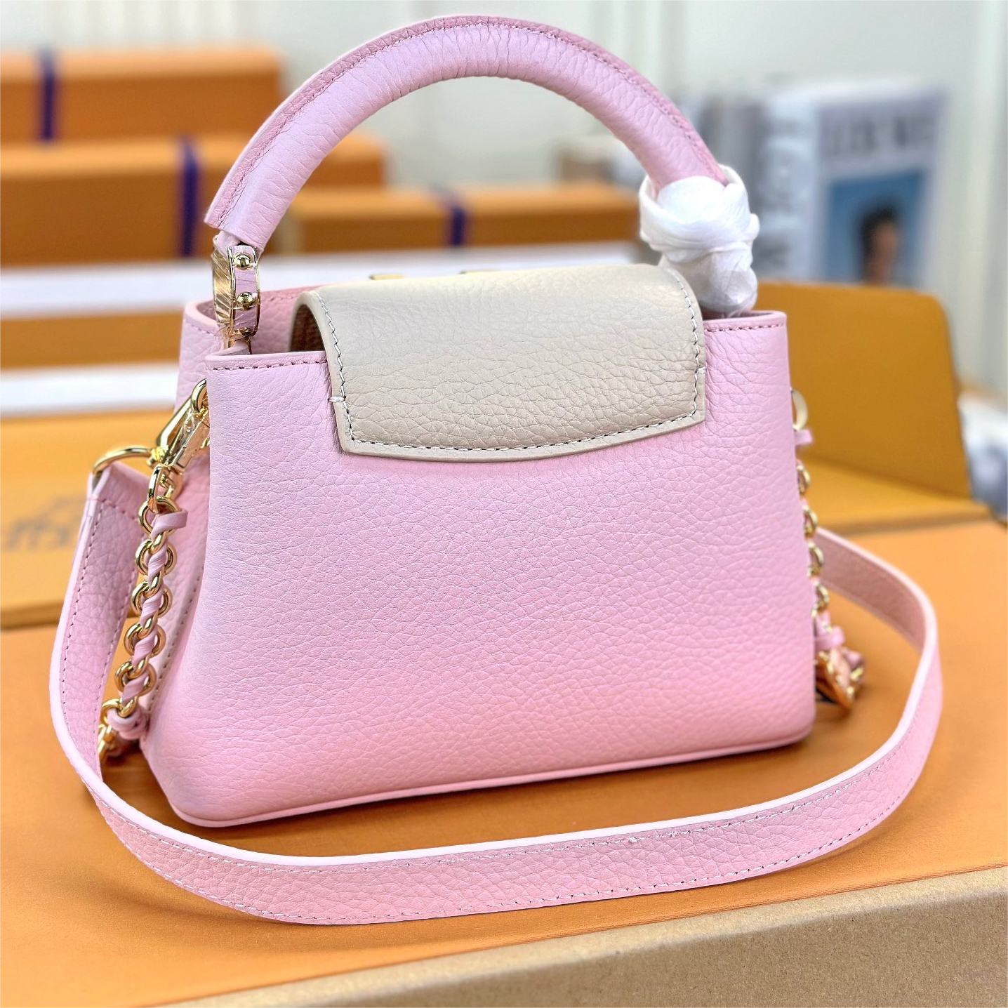 LV-Pink Mini Capucines Handbag