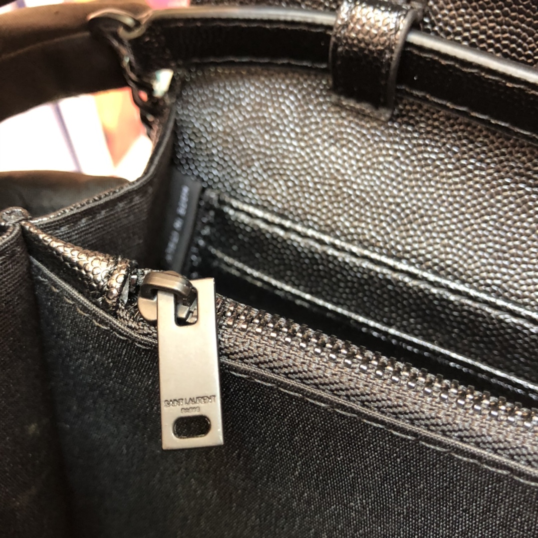 YSL-Monogram Woc Black button caviar