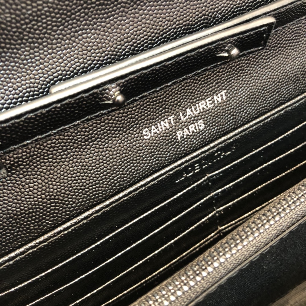 YSL-Monogram Woc Black button caviar