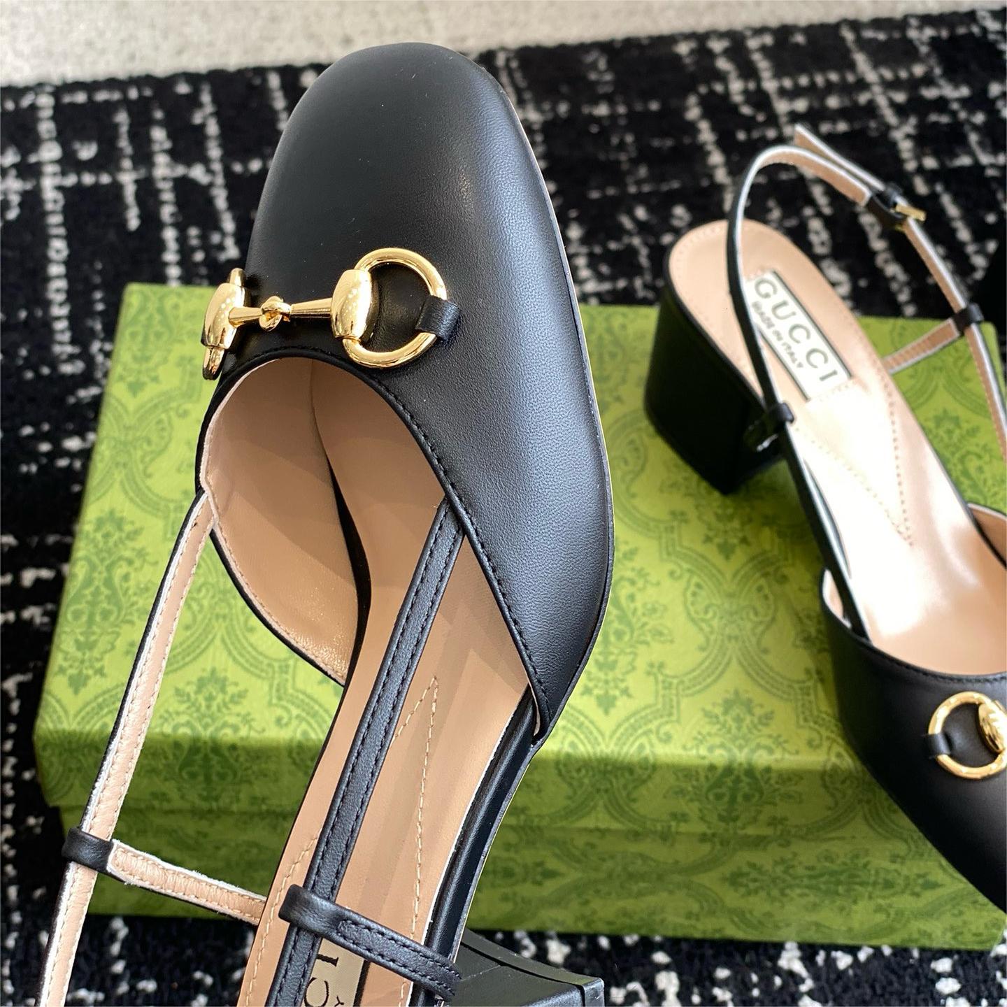 Gucci-New Horseneck Buckle back empty sandals