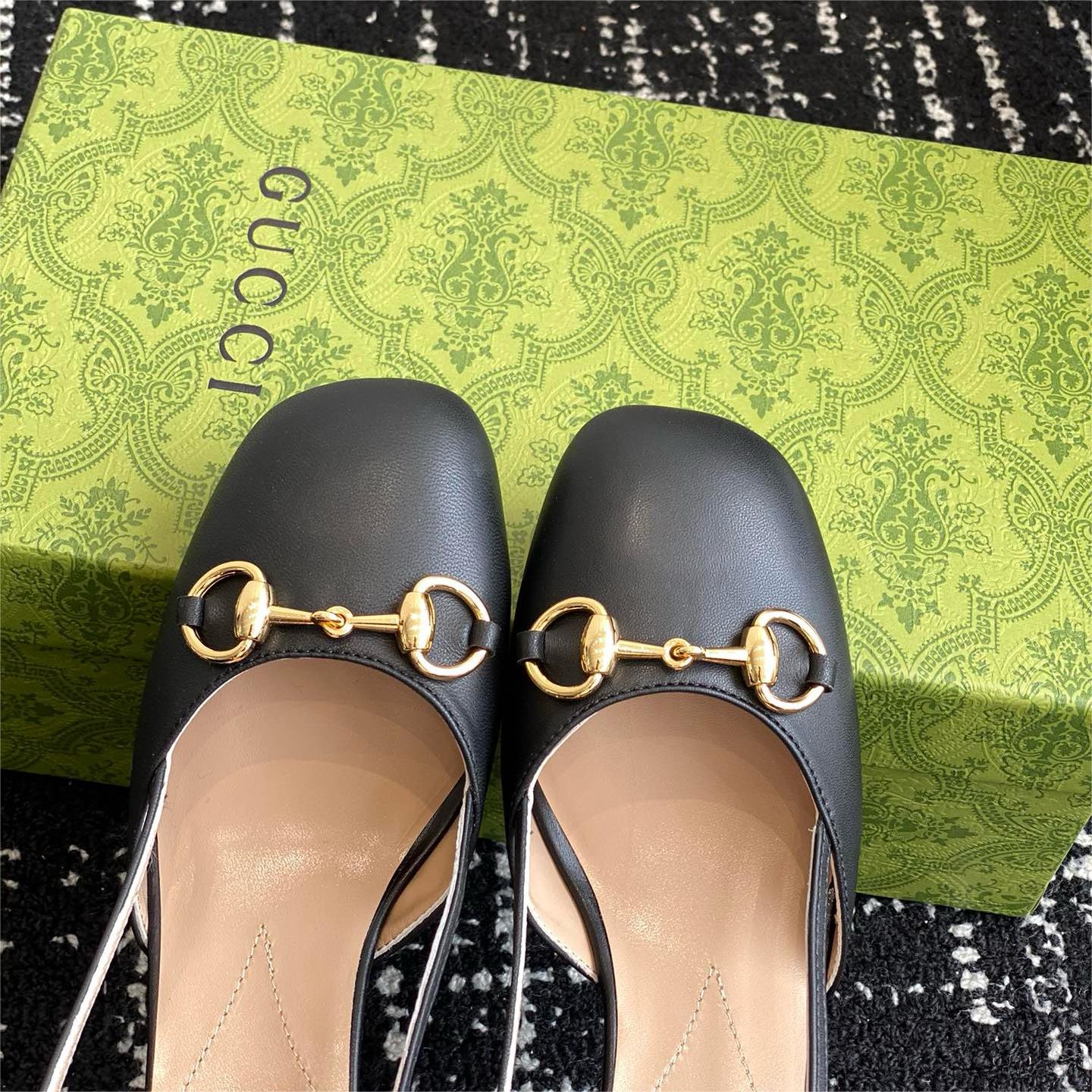 Gucci-New Horseneck Buckle back empty sandals