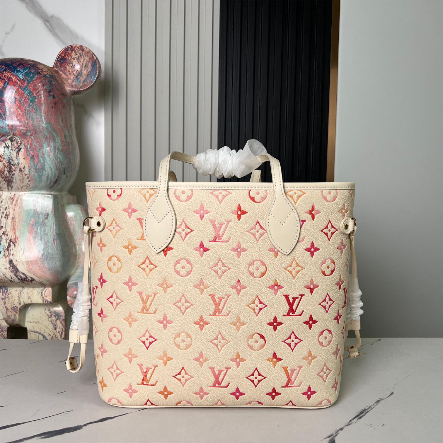 LV-Sunrise Aquarelle Neverfull Medium Tote Bag