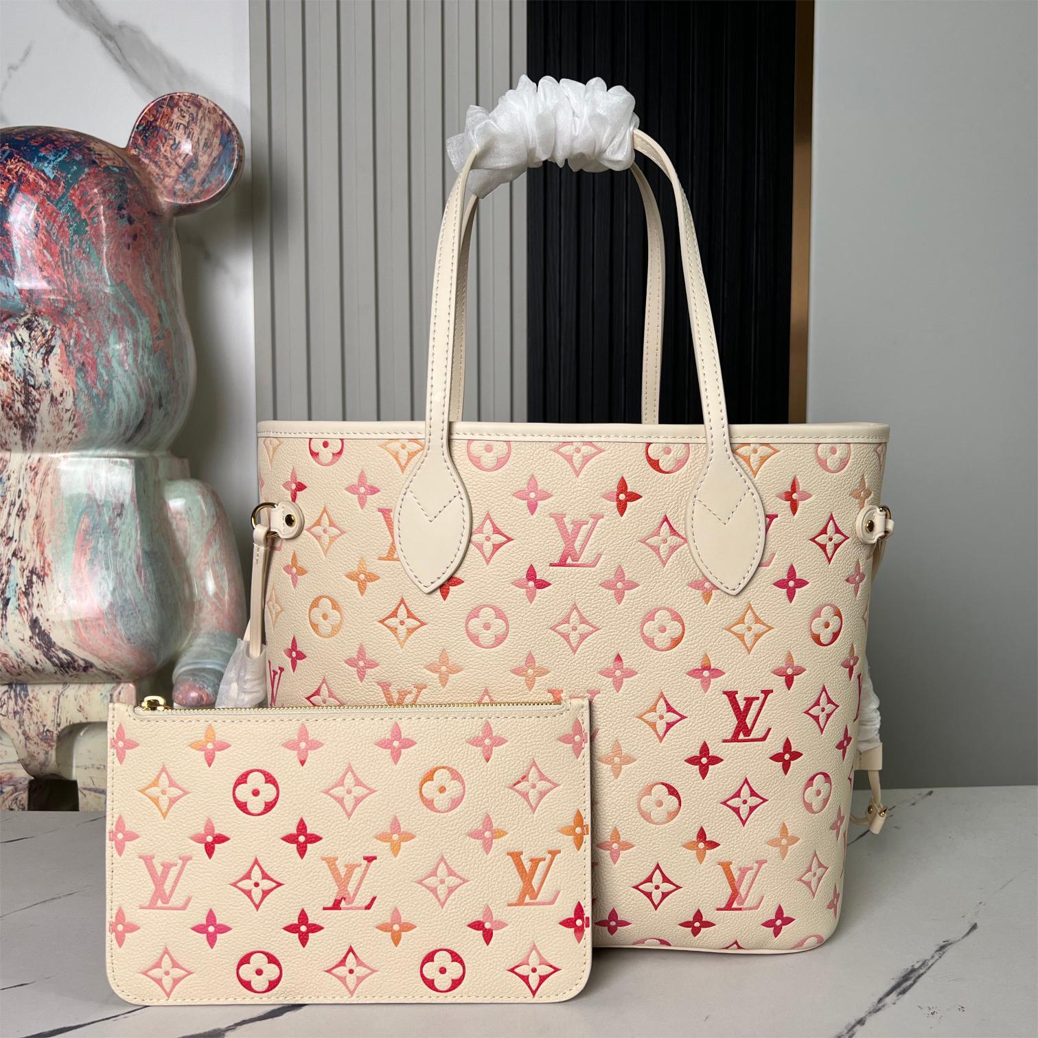 LV-Sunrise Aquarelle Neverfull Medium Tote Bag