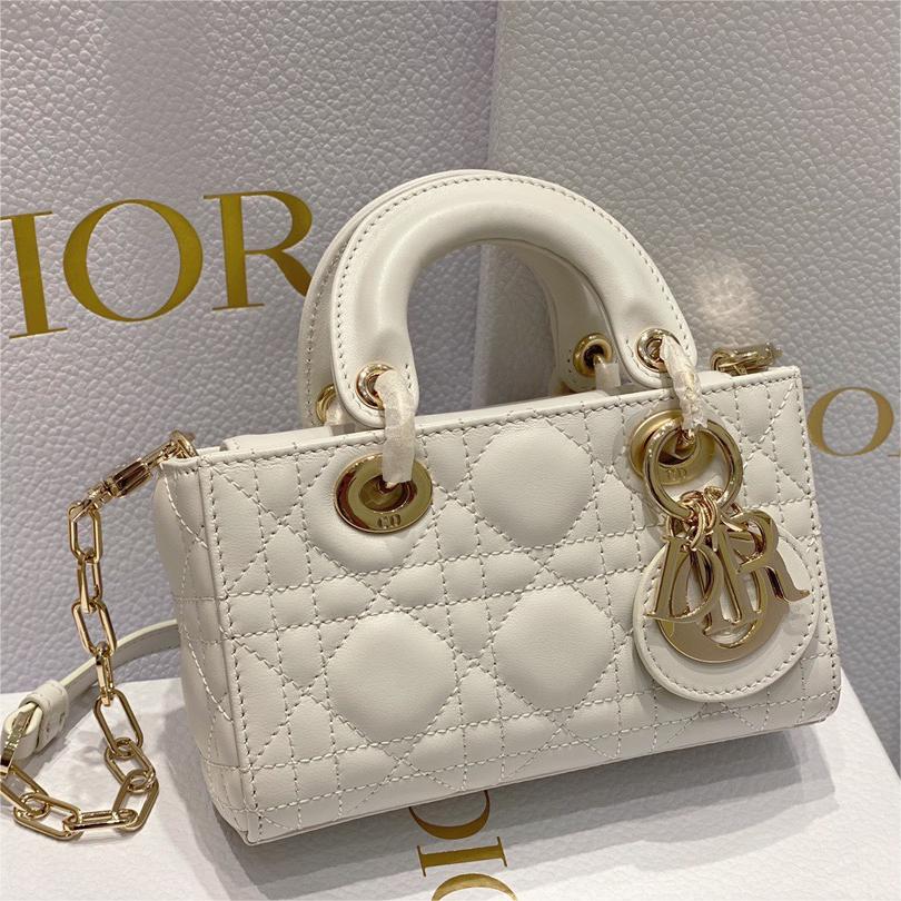 DIOR-Lady D-Joy Ultra Mini White Handbag