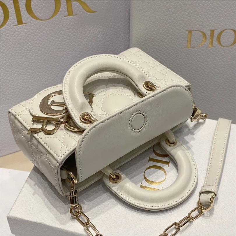 DIOR-Lady D-Joy Ultra Mini White Handbag