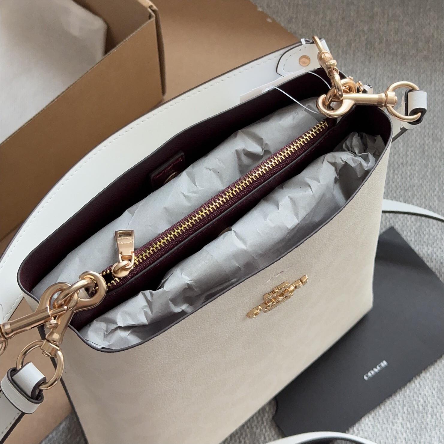 Coach-White Mollie Bucket Bag