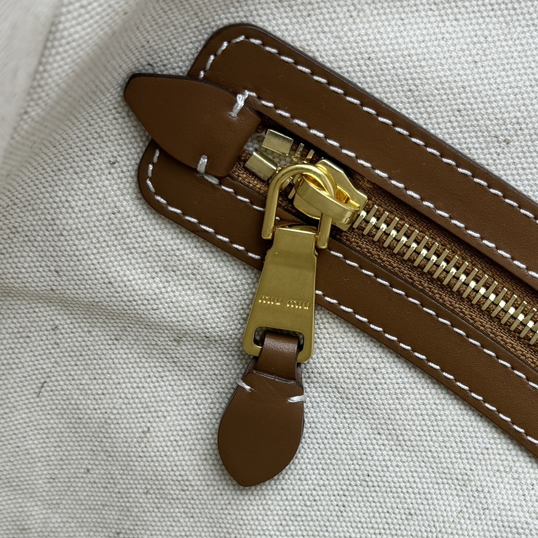 MIU MIU-Canvas Brown Hobo Underarm Bag