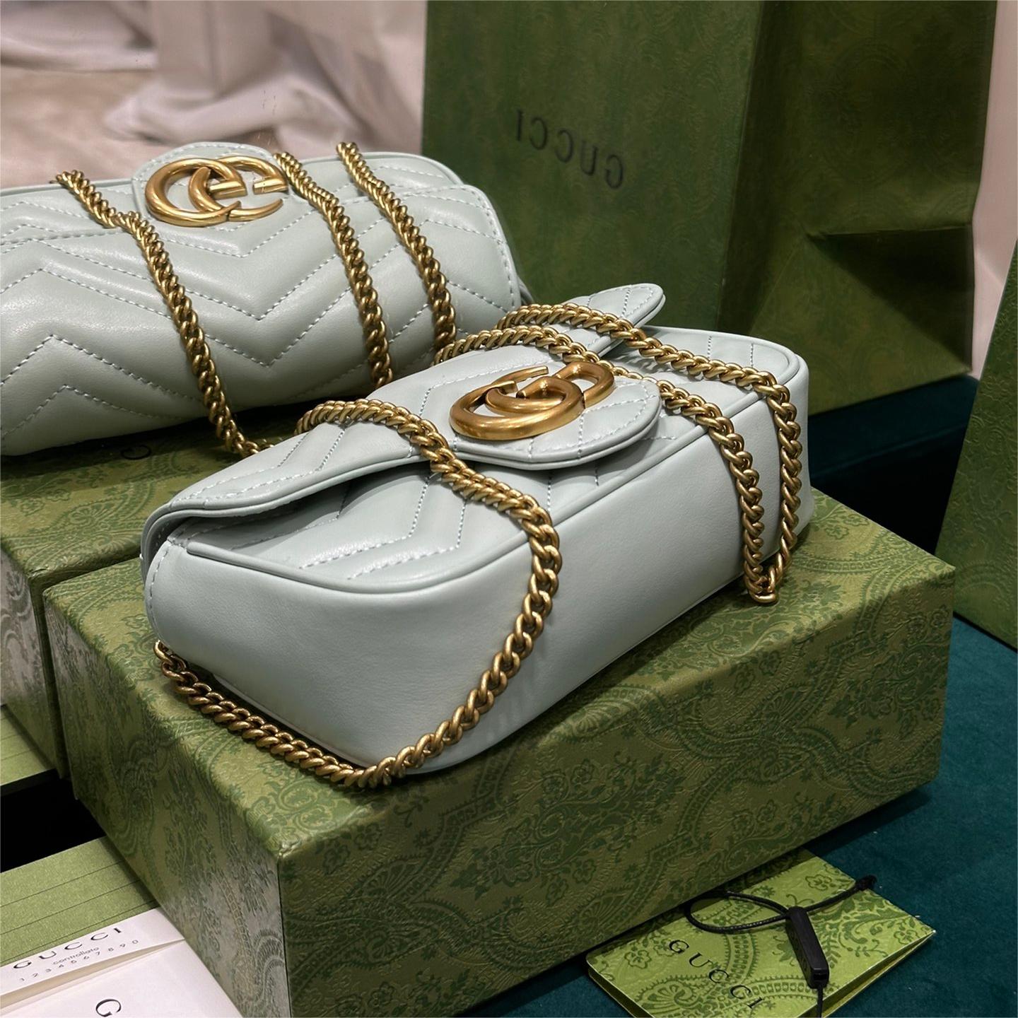 GUCCI-Marmont series Ultra Mini light green handbag