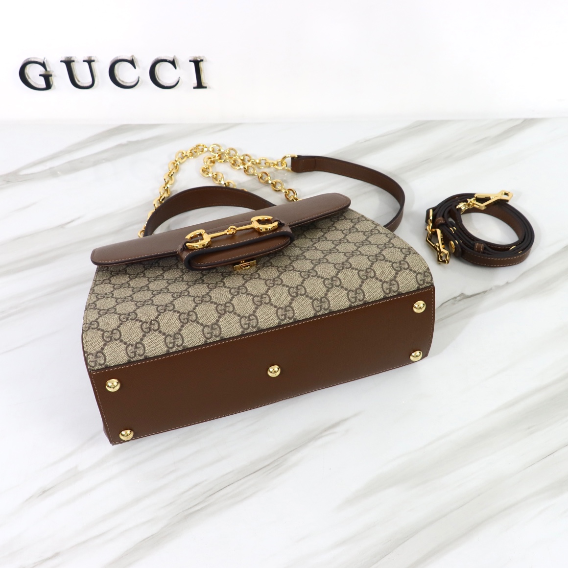 GUCCI-Horsebit 1955 series medium-sized handbag