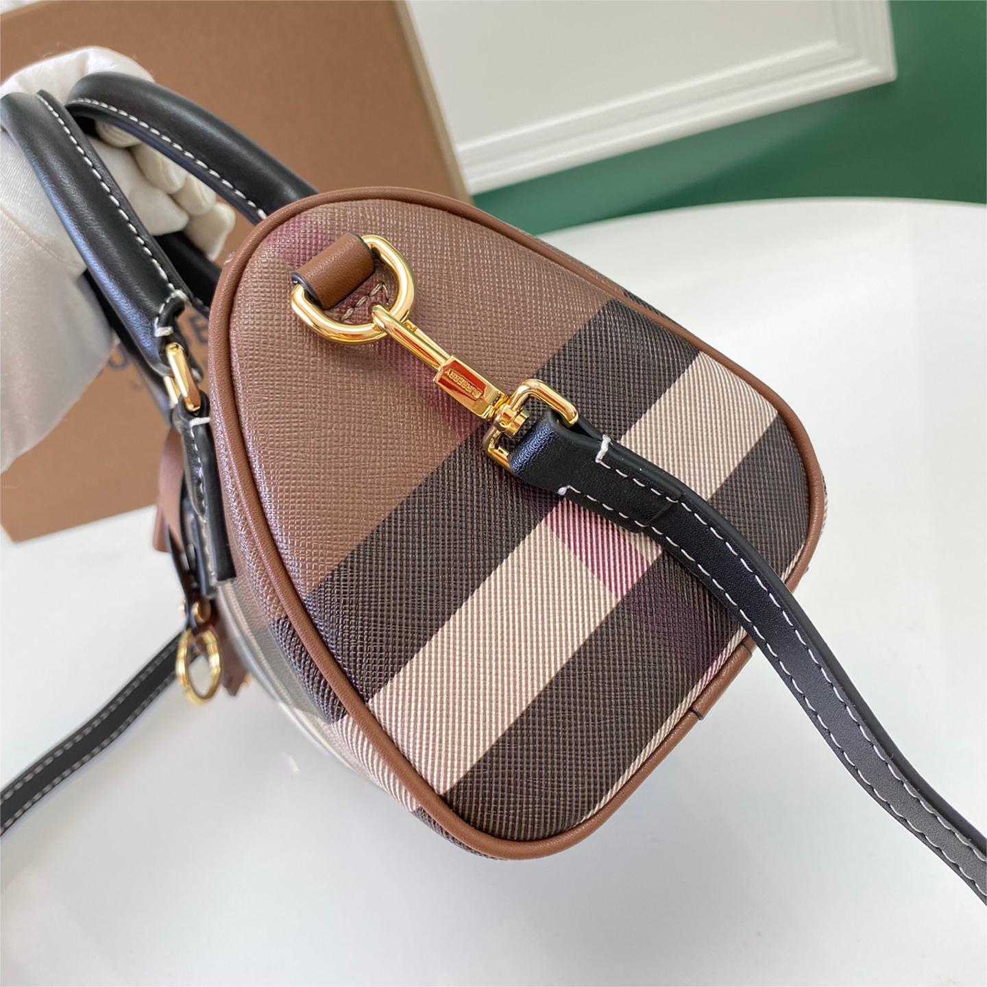 Burberry-Grid Boston Pillow Bag