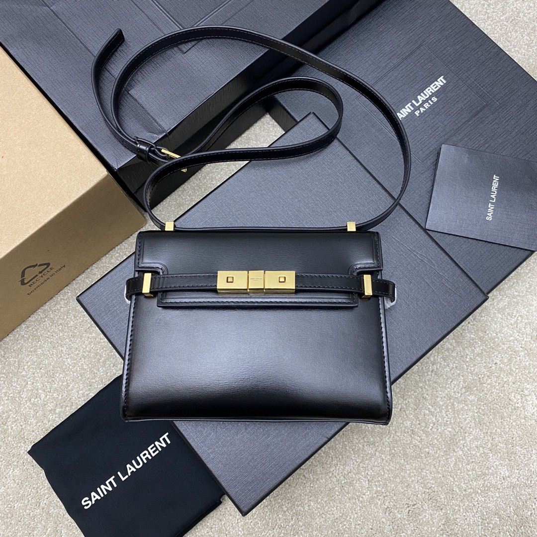 YSL-MANHATTAN cow leather mini crossbody bag