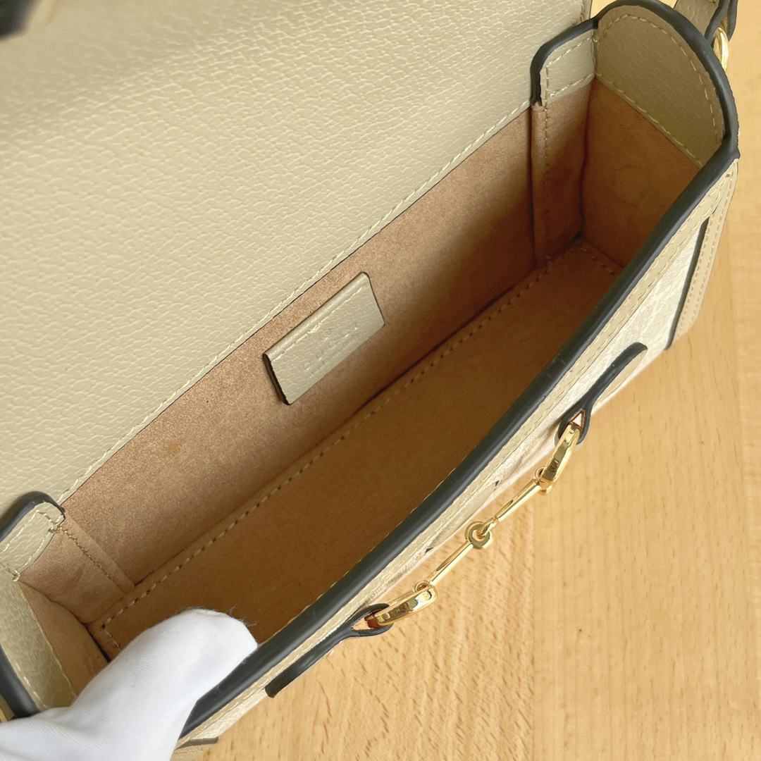 GUCCI-GG Horsebit 1955 Horizontal Saddle Bag