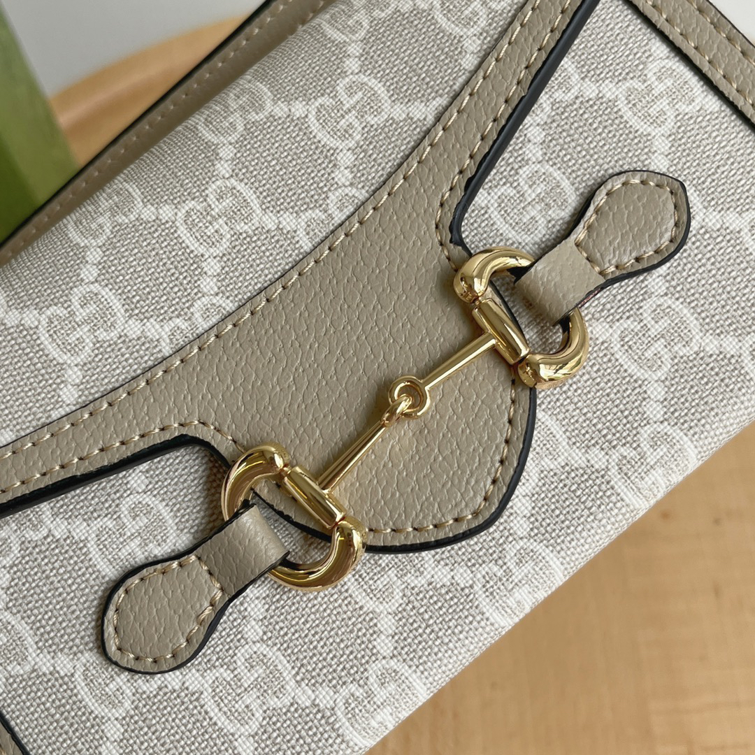 GUCCI-GG Horsebit 1955 Horizontal Saddle Bag