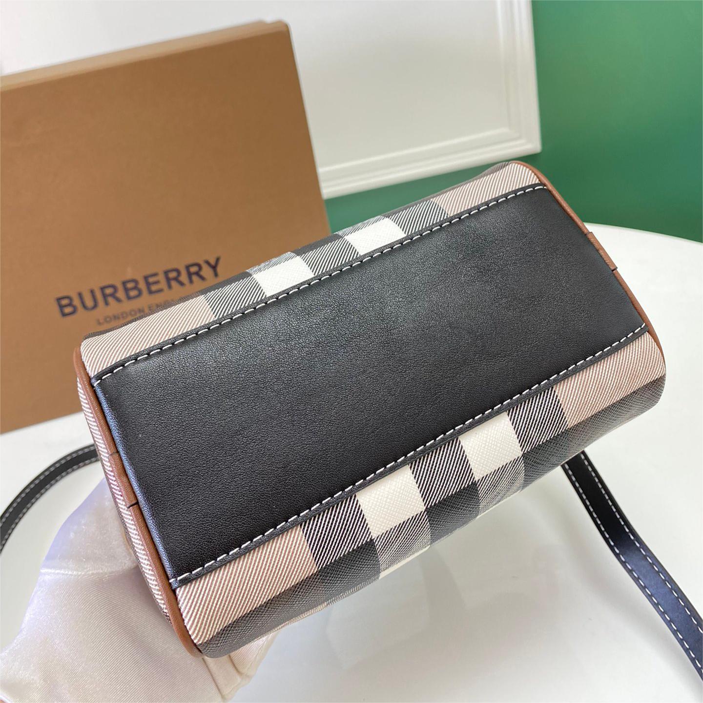 Burberry-Grid Boston Pillow Bag