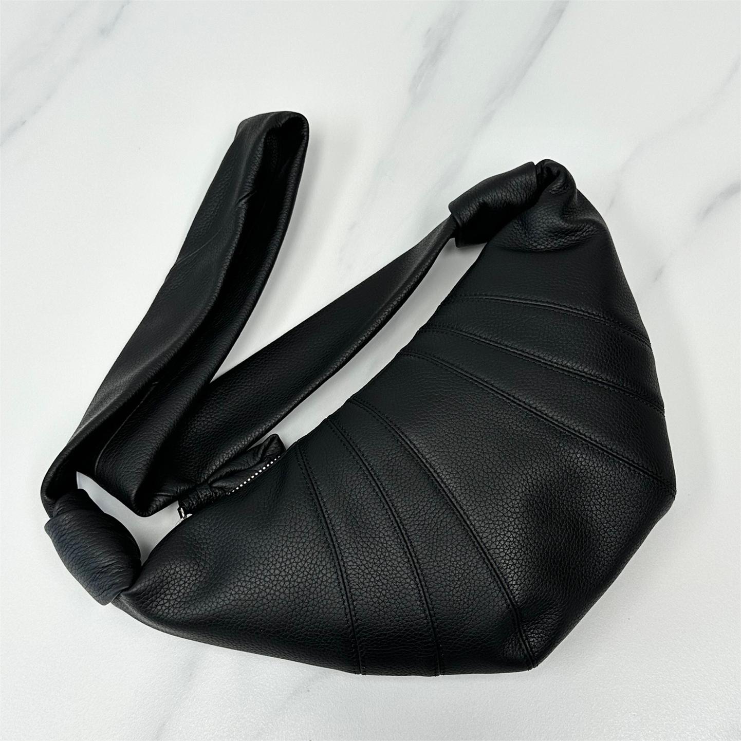 Lemaire-Croissant Small Grain Leather Shoulder Bag
