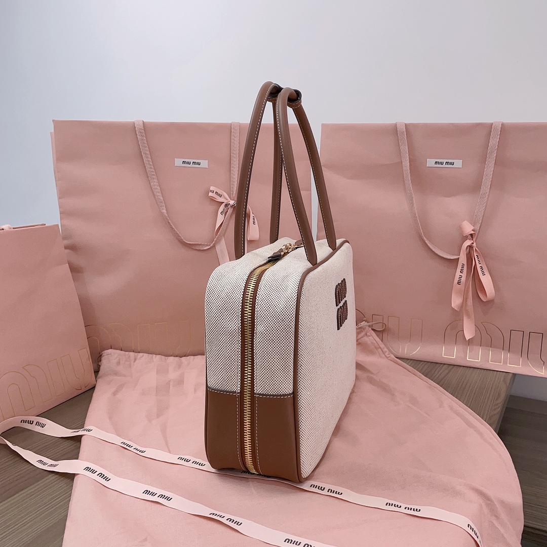 MIU MIU-Canvas briefcase